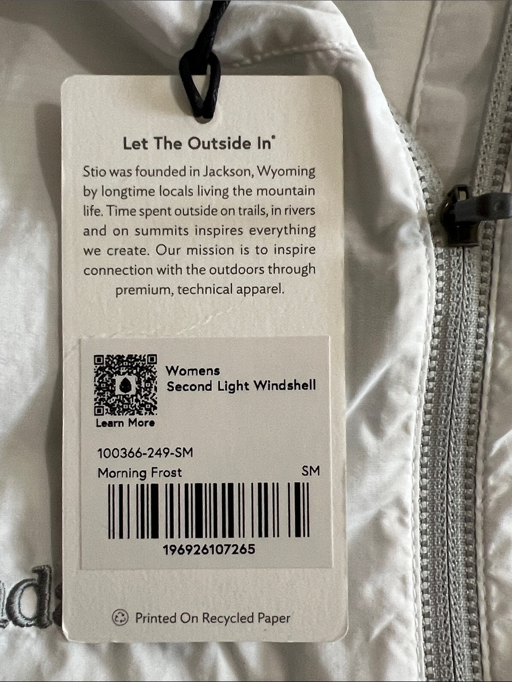 Stio Womens Second Light Windshell Jacket Medium Morning Frost White New - Picture 7 of 9